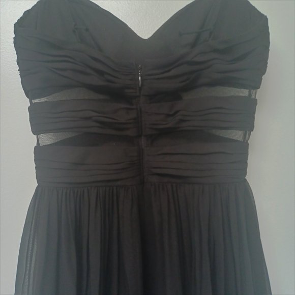 Adrianna Papell Hailey Logan Black Chiffon Cocktail/Prom Dress, Size 1/2 - Picture 4 of 7